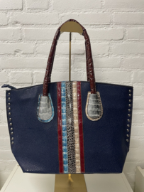 Supergave blauwe tas met prachtige details