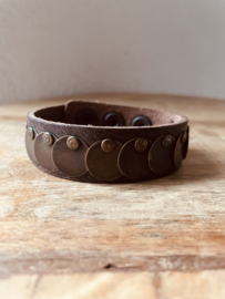 Stoere armband | echt leer | kleur bruin