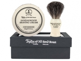 Taylor of Old Bond Street Giftbox Pure Badger & Shavingcream 150g Sandalwood