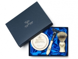 Taylor of Old Bond Street Silvertip Badger Scheerkwast, Scheermes & Shavingcream 150g Sandalwood