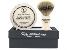 Taylor of Old Bond Street Giftbox Super Badger & Shavingcream 150g Sandalwood
