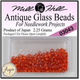 03043 Antique Glass Beads Oriental Red