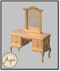 BEF219 Franse stijl kaptafel blankhout
