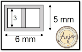 Gespen Antraciet 6 x 5 mm