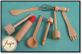 D1183 Set houten keuken accessoires