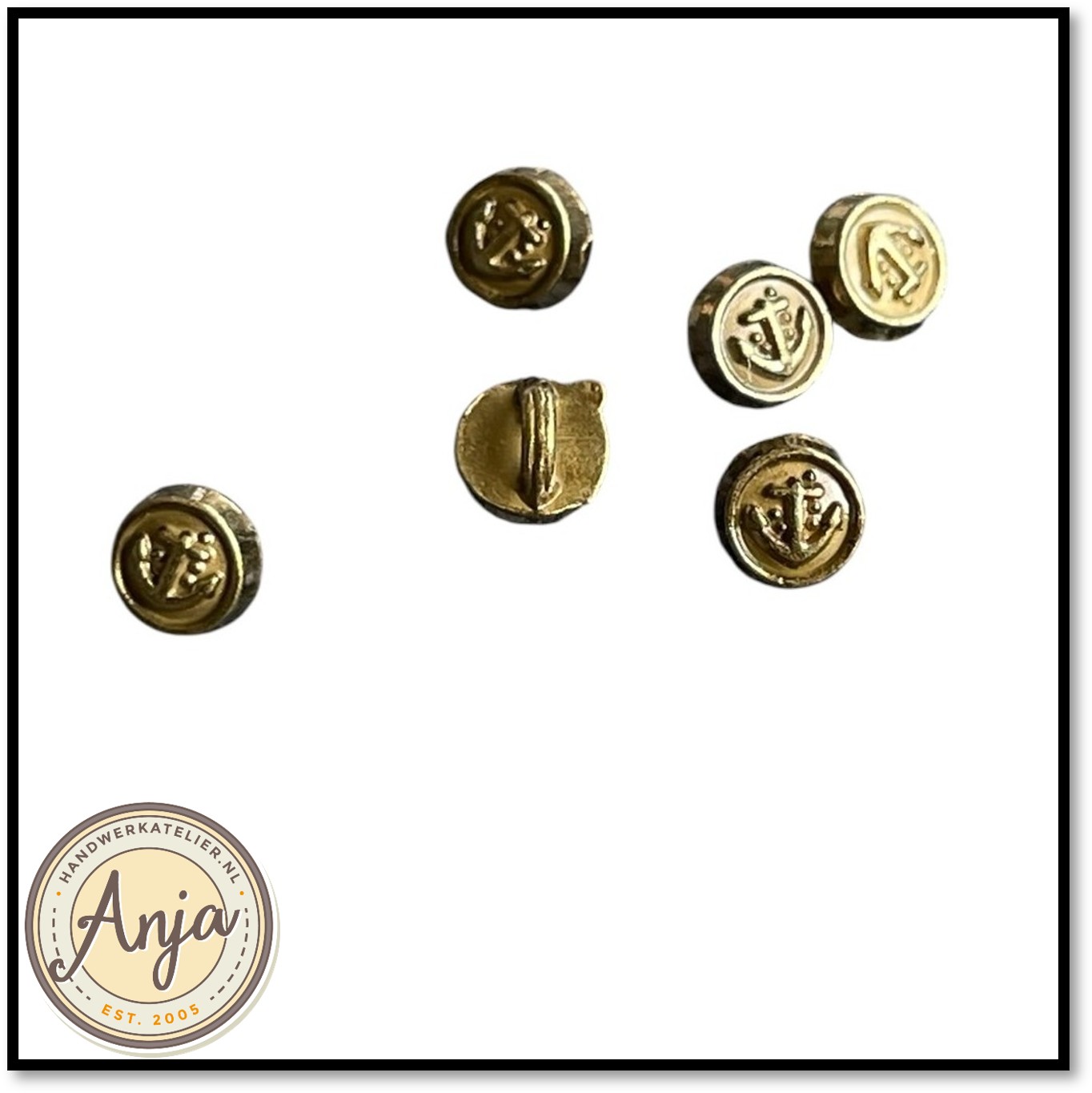 Schachtknoopjes Brons 4 mm per 6