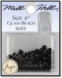 16014 Glass Pony Beads Black 4mm