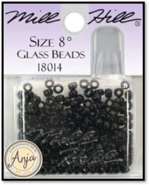 18014 Glass Pony Beads Black 3mm