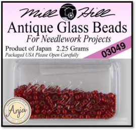 03049 Antique Glass Beads Royal Rich Red