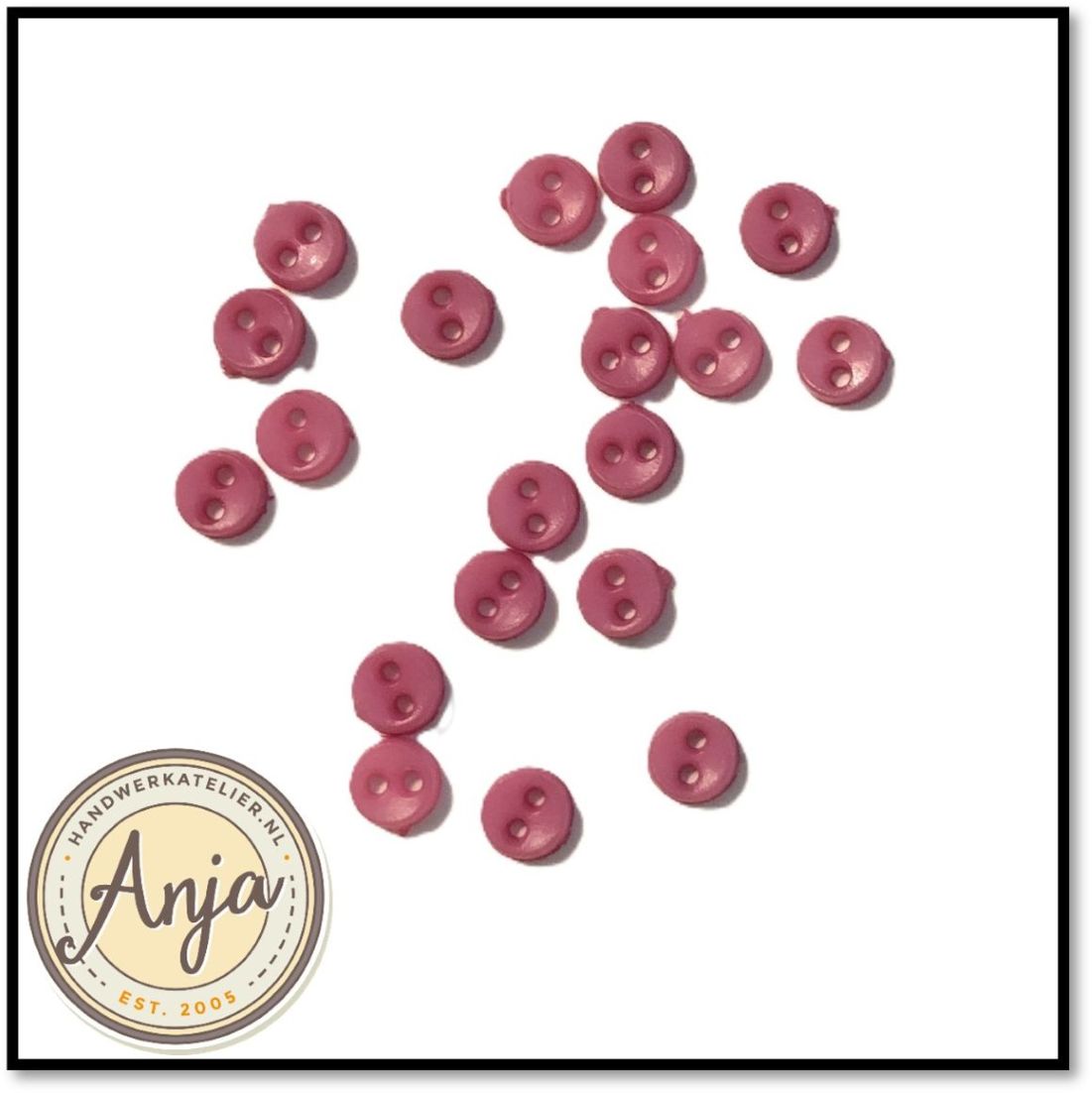 Knoopjes Donkerroze 4 mm per 20