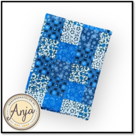 PR5819-20 Patchwork wit/blauw
