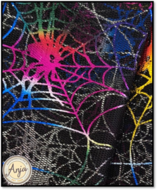 TKG6819-17 Fijne tule zwart spinrag Halloween