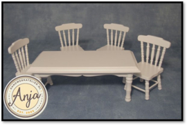 DF1506 Witte keukentafel met vier stoelen