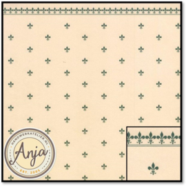 DIY075C Fleur De Lys Green and Ivory