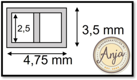 Gespen Antraciet met pal 4,75 x 3,5 mm per vier