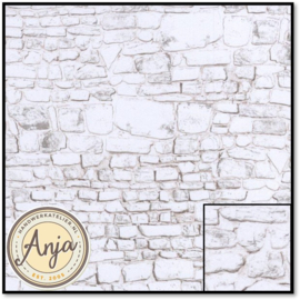 DIY798C Embossed Whitewashed Stone Wall