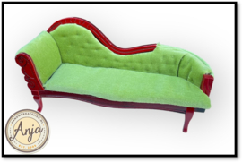 DF874 Chaise longue groen mahonie