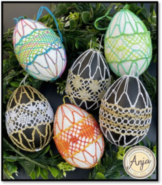 Paaseieren 2026 12 x kantklospatroon