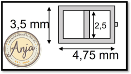 Gespen Zilver 4,75 x 3,5 mm met pal