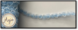 Parelband met organza blauw B0320-07