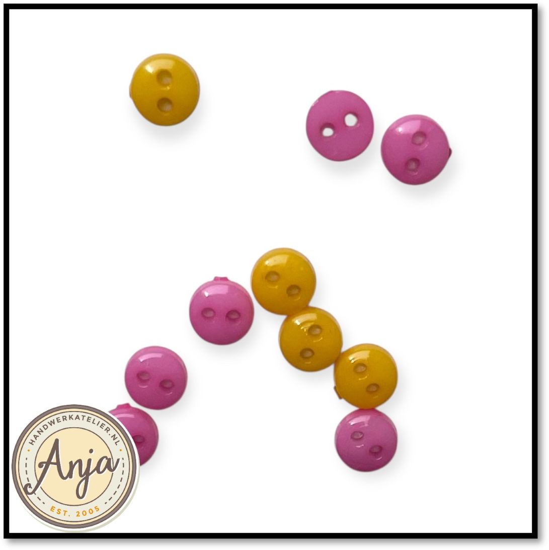 Knoopjes Roze-Oranje 6 mm per 10