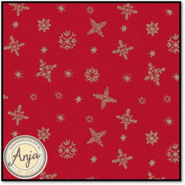 Kerst 26 Rood met gouden sterren