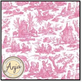 PR5819-21A Toile de jouy Rose 35 x 35 cm