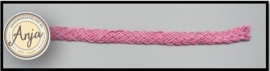Gevlochten band donker roze B0719-8