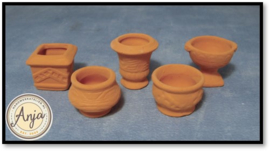 D2243 Terracotta potten per vijf