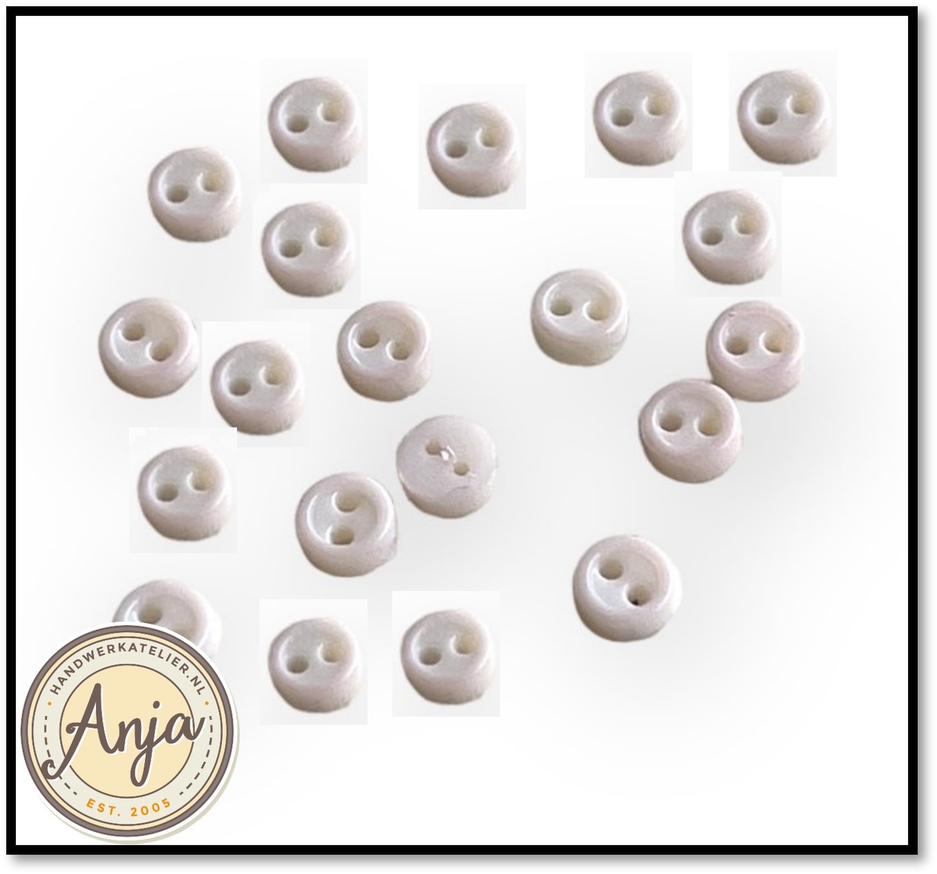 Knoopjes Wit 4 mm per 20