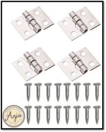 Scharnieren Zilverkleur x 4
