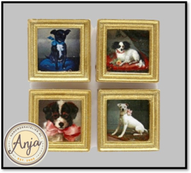 MA163 Schilderijen met honden per vier