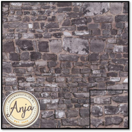 DIY798A Embossed Grey Stone Wall