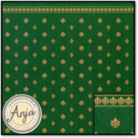 DIY076C Garden Crest Green And Ivory