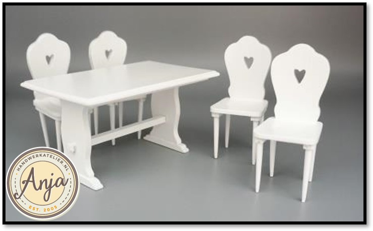 binnenkomst jas nooit DF1454 Keukentafel met vier stoelen | Keuken Meubelen | Anja`s  Handwerkatelier
