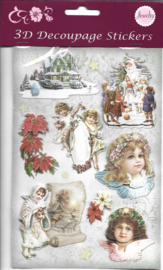 3D Glitter Stickers: Kerst Engeltjes