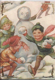 Lucifersboekje met Kerst stickers sneeuw - 30 stuks (WH1086)