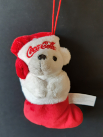 Coca-Cola kerstsok ijsbeertje pluche kerstornament Adler