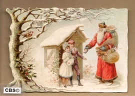 Nostalgisch Kersttafereel in sneeuw poezieplaatjes 5123