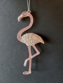 Roze zilveren flamingo 2 kerstornament Kurt S. Adler