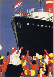 Daar komt de stoomboot prentbriefkaart [C9606]