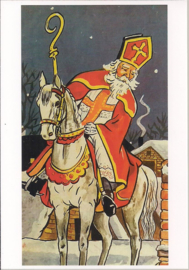 Sinterklaas op het dak prentbriefkaart [1C1871]