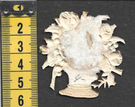 Rozenmandjeantiek poezieplaatje met zijde (741)