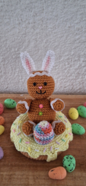 Crochet Gingerbread Easter Bunny Doughnut