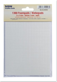 Foam blokjes stickertjes 3x3 mm - 1mm dik (1360 stuks)