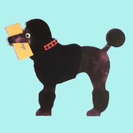 Mini geschenk kaart hond: Poodle - Poedel  [EG-2161]