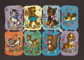 Kruger 98/85 Gekleurde dieren poezieplaatjes