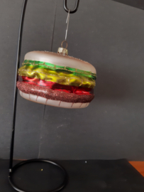 Groot Broodje hamburger Kerstornament Glas