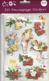 3D Glitter Stickers: Kerst Baby Engeltjes