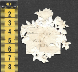 Brief met rozen antiek poezieplaatje met zijde (747)